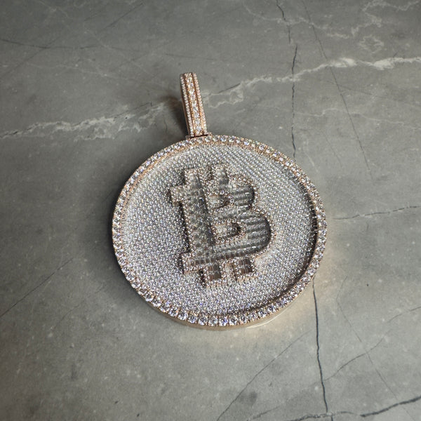 VVS Moissanite Bitcoin Pendant